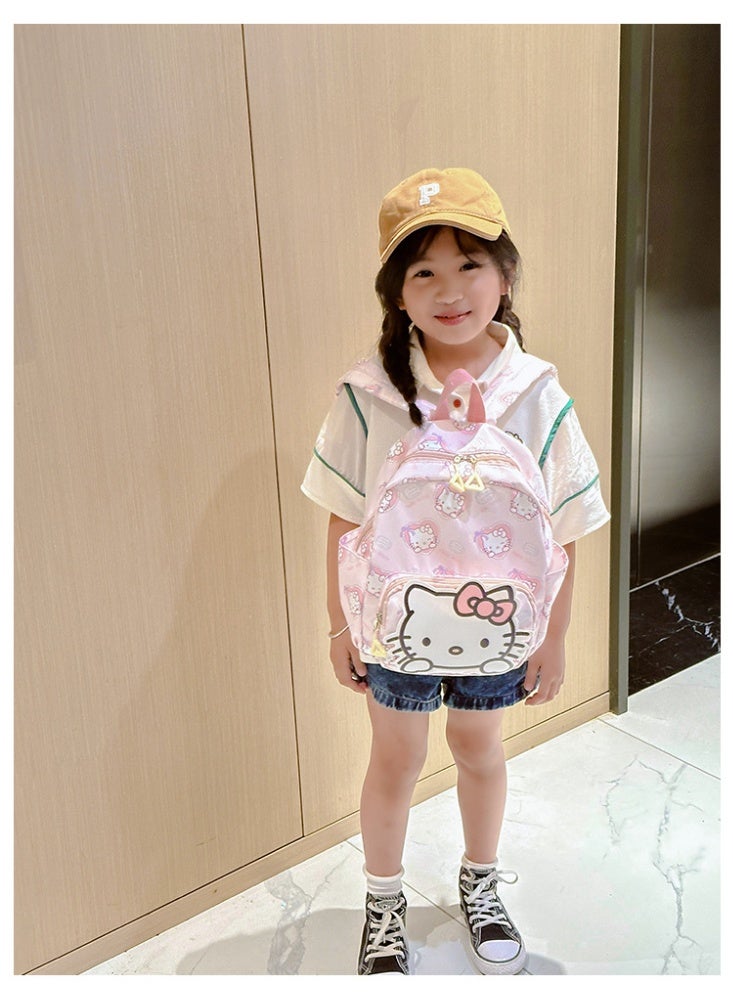 حقيبة ظهر للأطفال بنمط هالو كيتي الوردي حقيبة مدرسة ابتدائية حقيبة مدرسية خفيفة الوزن ذات سعة كبيرة حقيبة ظهر للسفر في اله - Image 3