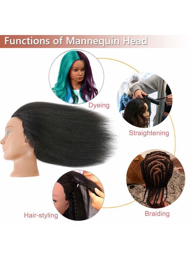 Amethyst ‘N/A' Mannequin Head with Human Hair Manikin Head 14 inch 100% Real Hair Doll Head for Hair Styling Salon Training Head Cosmetology Braiding Practice Mannequin Manikin Head Hairdresser (14 inch) - Image 2
