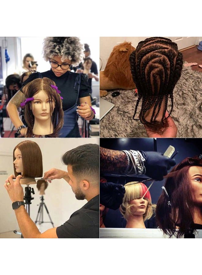 Amethyst ‘N/A' Mannequin Head with Human Hair Manikin Head 14 inch 100% Real Hair Doll Head for Hair Styling Salon Training Head Cosmetology Braiding Practice Mannequin Manikin Head Hairdresser (14 inch) - Image 5