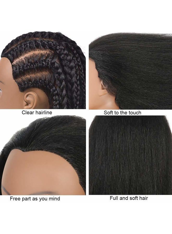 Amethyst ‘N/A' Mannequin Head with Human Hair Manikin Head 14 inch 100% Real Hair Doll Head for Hair Styling Salon Training Head Cosmetology Braiding Practice Mannequin Manikin Head Hairdresser (14 inch) - Image 4