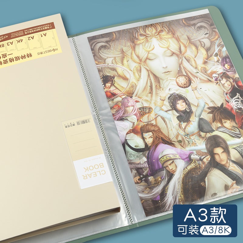 Kangbai Information Book A3 Picture Book 8K Picture Folder Art Collection Book Picture Paper Storage Bag A4820-60 - Image 3