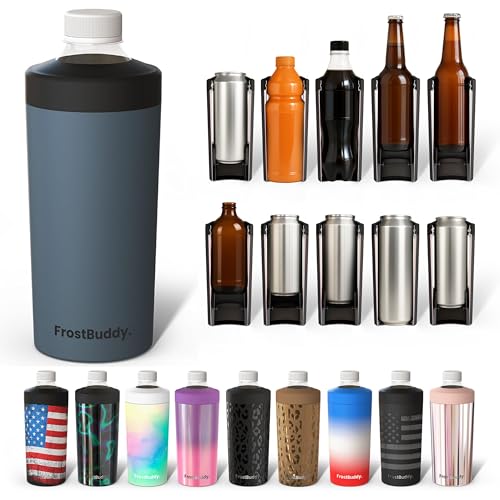 Frost Buddy Universal Buddy XL Can Cooler by Frost Buddy - Fits 12-ounce, 16-ounce, 20-ounce, and 24-ounce Cans and Bottles - Keep Your Drinks Refreshingly Chilled for over 12 hours Charcoal - Image 1