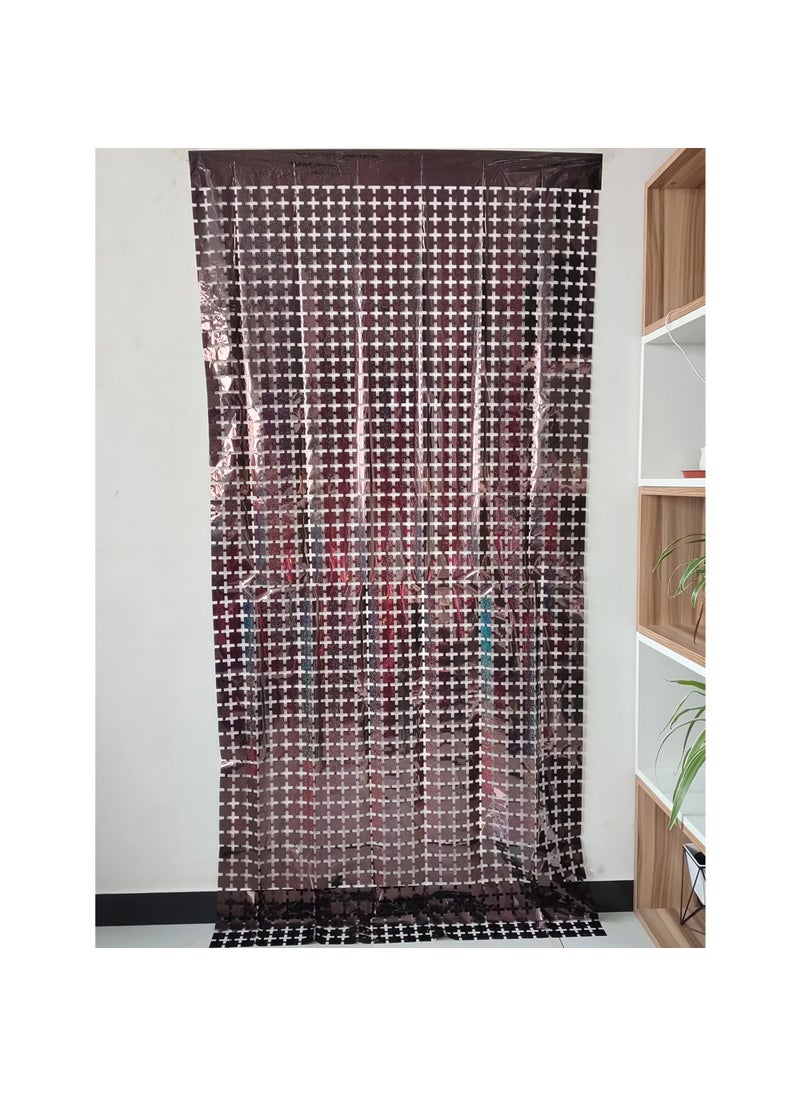 Generic Golden Laser Square Curtain Party Decor Black 1*2m 
