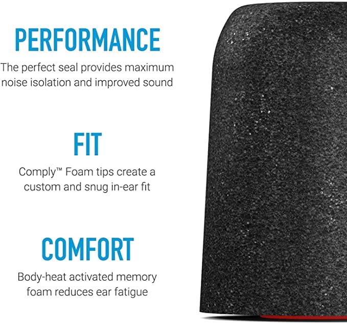 Comply P-Series | Memory Foam Replacement Ear Tips Designed for Etymotic, NuForce, ISOtunes PRO, Q-Jays, & More | Superior Noise Isolation, Ultimate Comfort, Secure Fit | Black, Small (3 Pairs) - Image 2