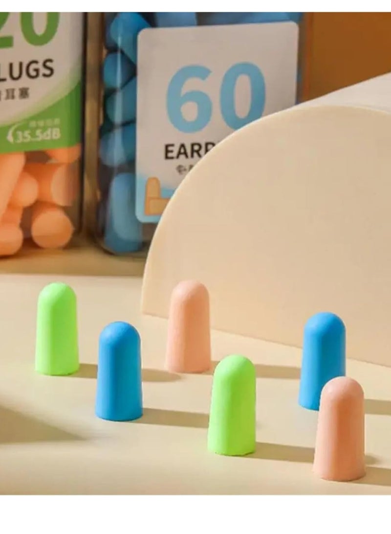 60 Pack Ultra-Soft Foam Earplugs for Sleeping  Noise Cancellation,32dB Highest Reduction for Snoring, Studying, Swimming, and Loud Environments - Image 2