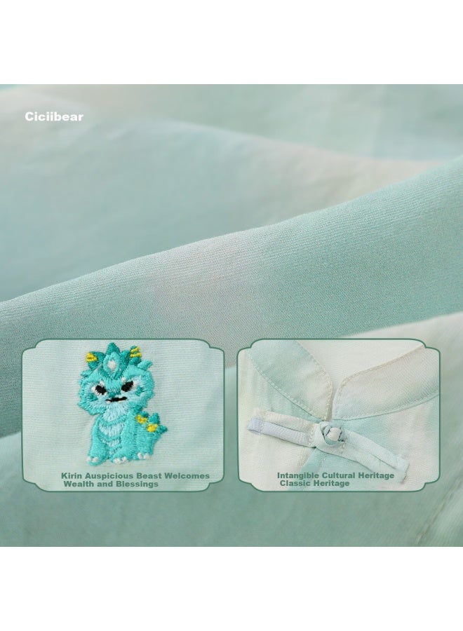 ciciibear Qiqi Bear [New Chinese Style Silk] Qiqi Bear Baby National Style Hanfu Set For Boys And Girls Summer New Children'S Tie-Dye - Image 3