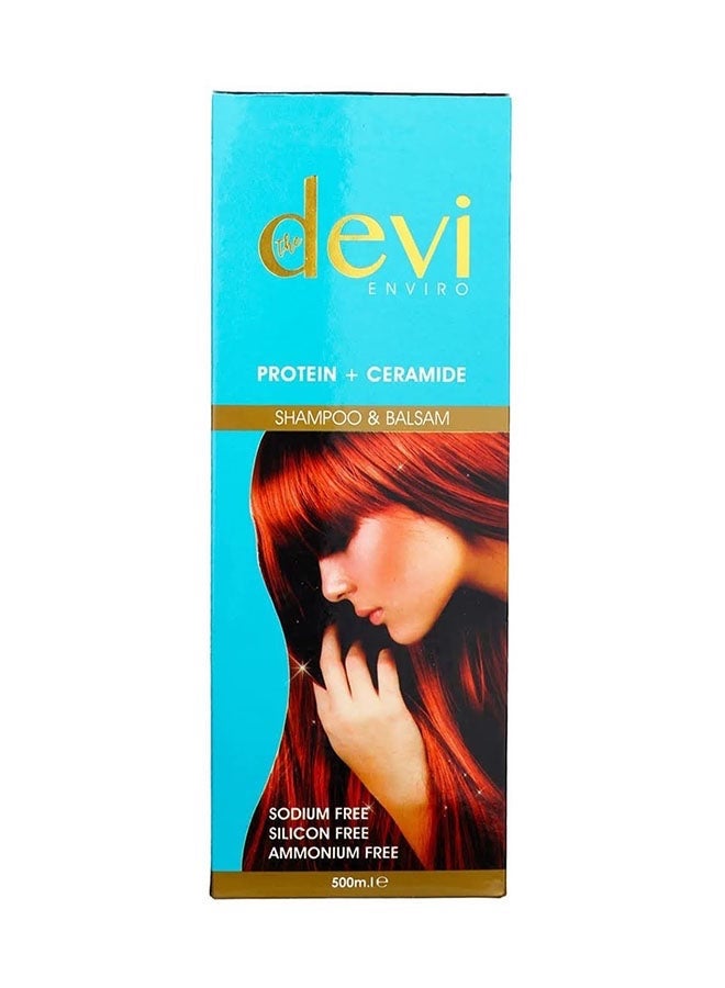 ديفى شانبو وبلسم للعنايه بالشعر بعد البروتين والسيراميد 500ملى