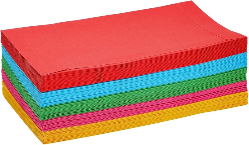 Okuna Outpost 100 Pack Colorful Money Envelopes For Cash, Payroll, Money Saving, Coins, Currency, 100Gsm (4 X 7 In) - Image 5