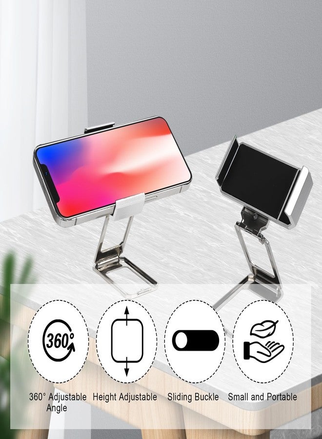 XIHIRCD حامل هاتف قابل للطي من XIHIRCD، حامل هاتف معدني قابل للطي بزاوية 360 درجة، مزود بمشبك خلفي مطور، مناسب للاستخدام المكتبي. - Image 5