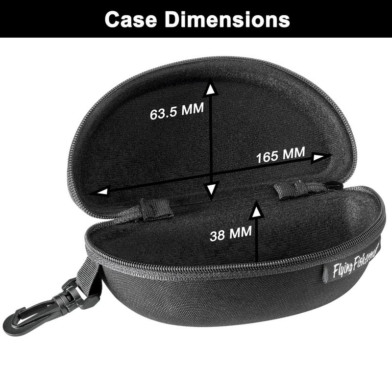 Flying Fisherman Flying Fisherman Shell Zipper Protective Fabric Sunglass Case with Clip for Men and Women Sunglasses Eyewear Black, (PN: 7607)  - Image 2