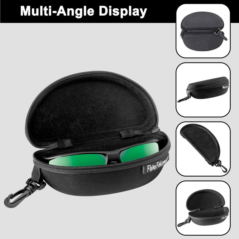 Flying Fisherman Flying Fisherman Shell Zipper Protective Fabric Sunglass Case with Clip for Men and Women Sunglasses Eyewear Black, (PN: 7607)  - Image 3