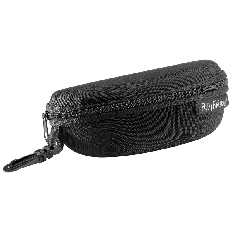 Flying Fisherman Flying Fisherman Shell Zipper Protective Fabric Sunglass Case with Clip for Men and Women Sunglasses Eyewear Black, (PN: 7607)  - Image 1