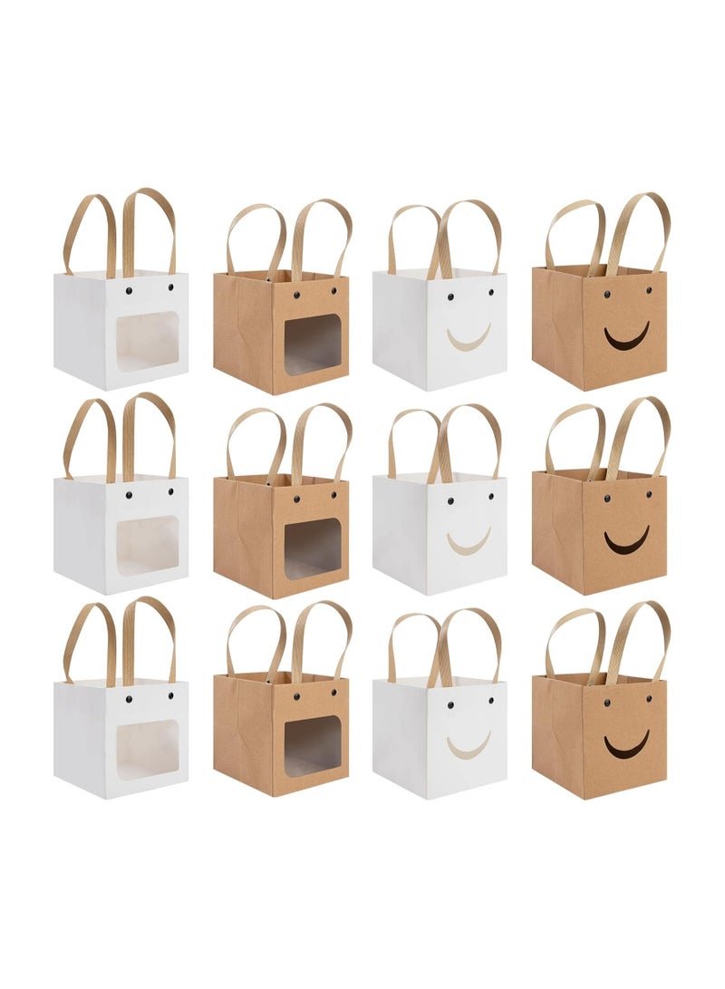 general Kraft Gift Box, Cute Party Favour Creative Cookie Candy Box with Display Window for Wedding Birthday Anniversary Baby Shower Cookie Cake Jewellery Favour Decoration (12 pcs 12x12cm) - Image 1