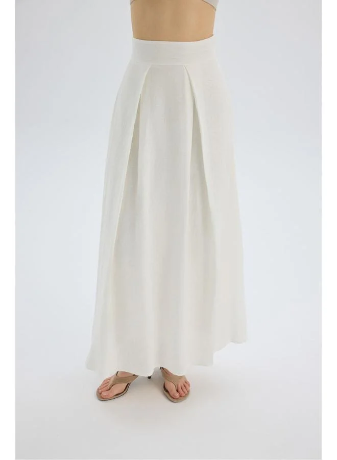 Bohemai  Mombasa Pleated Detail Ecru Skirt. for Women | Best Price UAE
