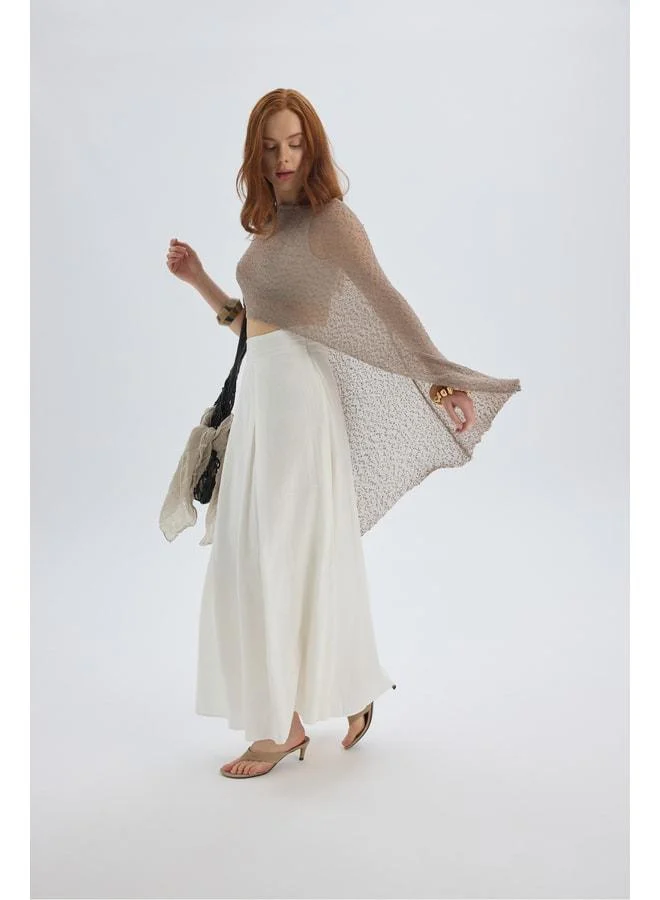 Bohemai  Mombasa Pleated Detail Ecru Skirt. for Women | Best Price UAE