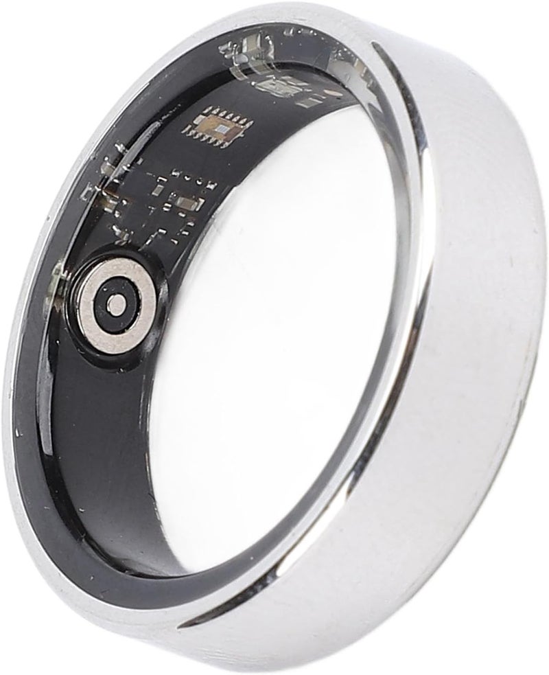 Smart Health Ring, IP68 Water Proof Fitness Tracker Ring with APP Control for Men and Women, Rechargeable Lightweight Wearable Sleep Monitoring Ring, Silver (11) - Image 1
