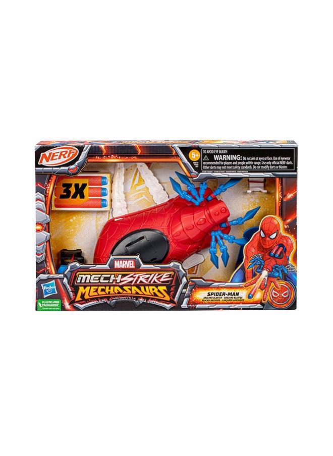 MARVEL CLASSIC Marvel Mech Strike Mechasaurs Spider-Man Arachno Blaster, NERF Blaster with 3 Darts, Role Play Super Hero Toys  - Image 1