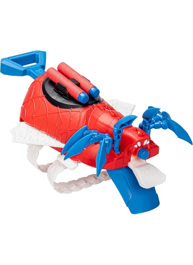 MARVEL CLASSIC Marvel Mech Strike Mechasaurs Spider-Man Arachno Blaster, NERF Blaster with 3 Darts, Role Play Super Hero Toys  - Image 3