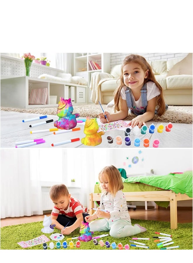 DAREU DIY Unicorn Night Light Kit for Girls – Paint Your Own Unicorn Lamp with 12 Colors, Brushes & Palette – Child-Safe, Non-Toxic Craft Set for Ages 3–14 - Image 5