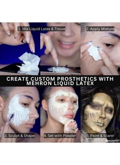mehron Makeup Liquid Latex | SFX Makeup | Halloween Latex Makeup | Latex Glue for Skin | Prosthetic Glue 4.5 fl oz (133 ml) (Dark Flesh)  - Image 5
