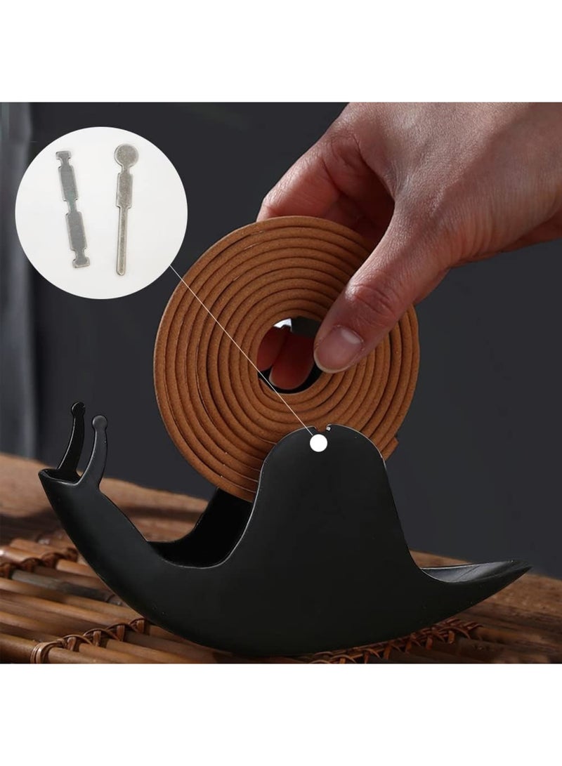 SOLARAE Mosquito Coil Holder, Portable Mosquito Coil Holder, Mosquito Coil Bracket Mosquito Coil Rack Outdoor Mosquito Coil Box, Incense Ash Catcher with Snail Incense Stick Holder - Image 5