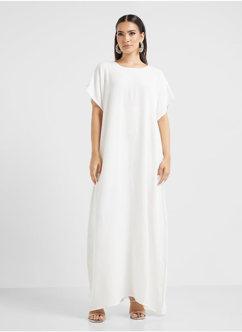 hayas closet Open front Embroidered flared sleeve abaya  - Image 4