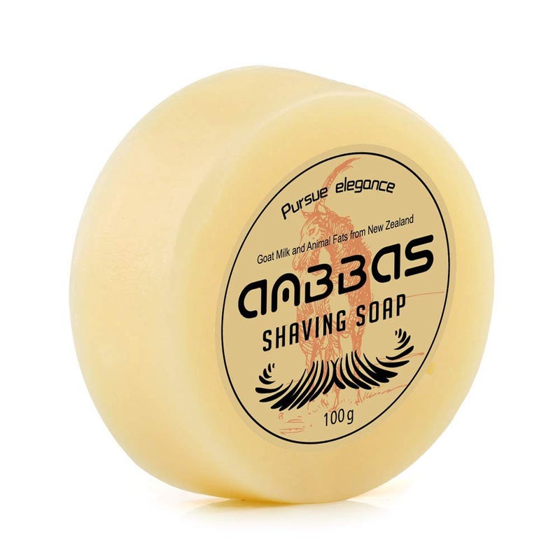 Anbbas Shave Soap Goat Milk 100g from New Zealand for Beard Barber Traditional Wet Shaving 1pc 35 oz