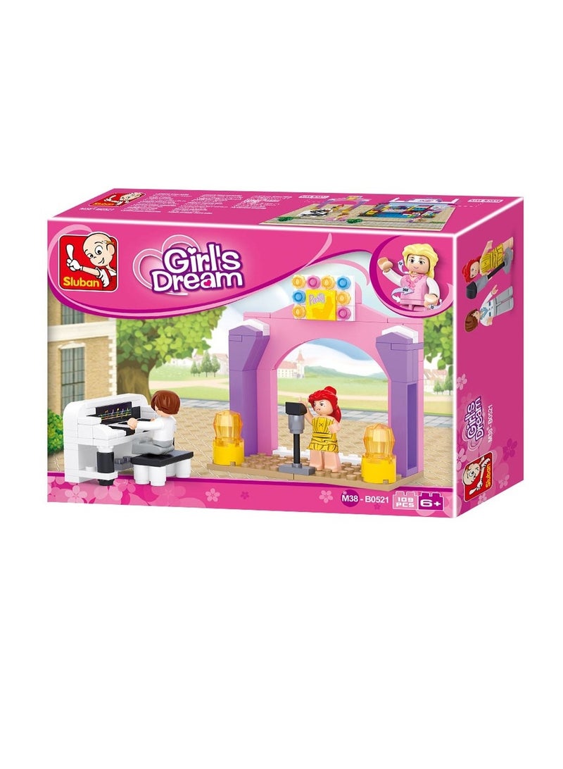 Sluban - New Girls Dream Music Stage Bricks Set 109 Pieces - M38-B0521 - Image 1