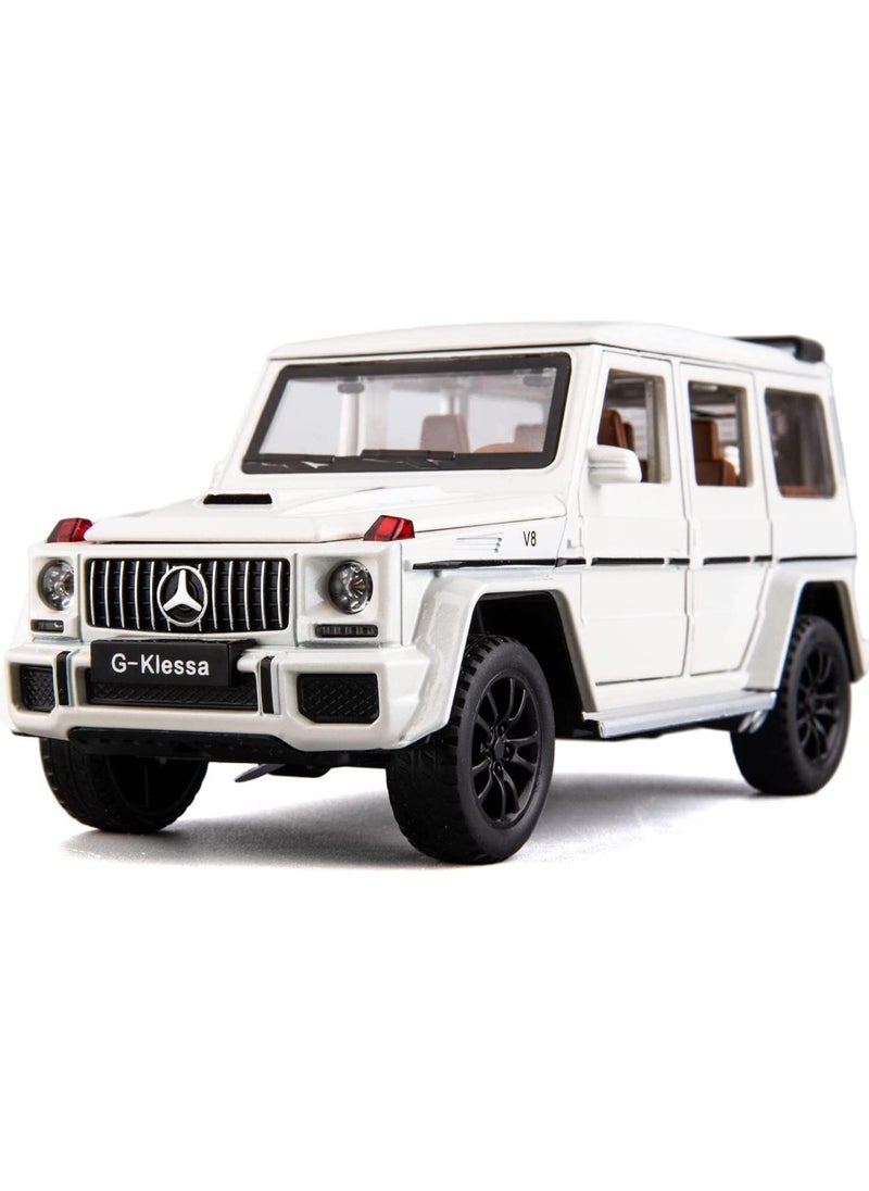 داي كاست مقياس 1:24 مرسيدس بنز V12 G63 AMG دييكاست نموذج سيارات سبائك الزنك التراجع سيارات لعبة مع الصوت والضوء للأطفال صبي فتاة هدية  - Image 1