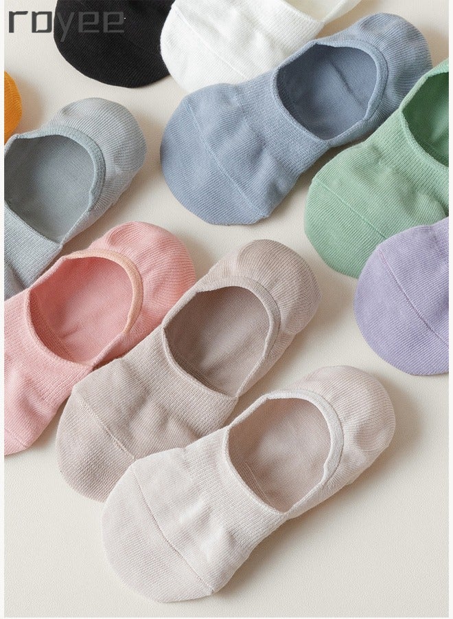 Royee 6 Pairs of Shallow Mouthed Girls' Pure Cotton Invisible Socks, Summer Thin boat Socks, Anti Odor Spring and Autumn Women's Socks  - Image 4