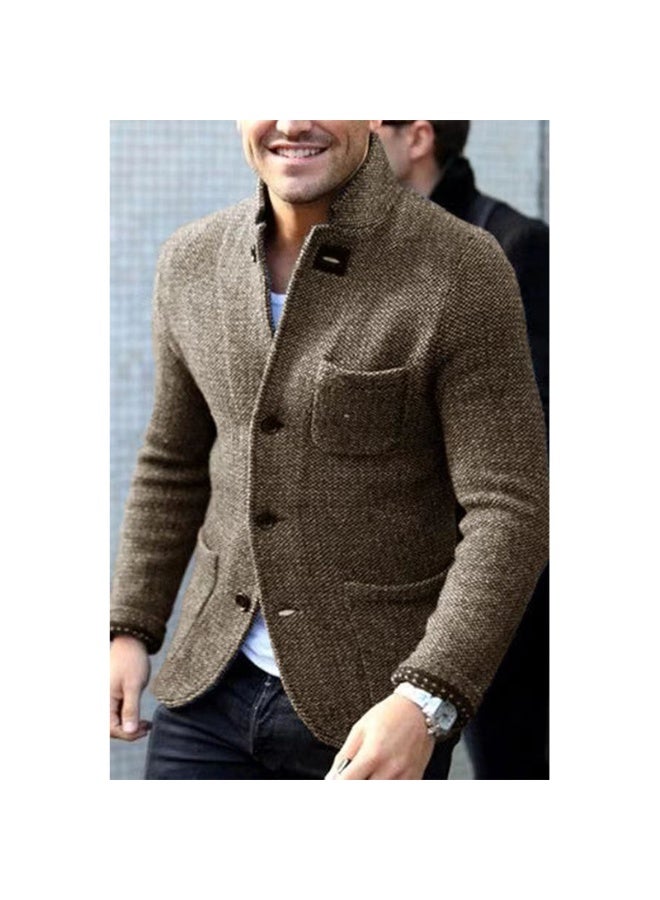 NIBEMINENT Mens Elegant Leisure Casual Knitted Blazers Spring Classic Basic Jackets Men Slim Comfy Blazers Outerwear - Image 1