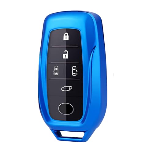 Autobase Key Fob Cover for 2025 Toyota Camry 20192026 Land Cruiser Sienna Venza Hilux Tacoma Corolla Cross RAV4 Prime 4Runner Sequoia Tundra Highlander Avalon GR86 TPU Key Fob Cover Blue