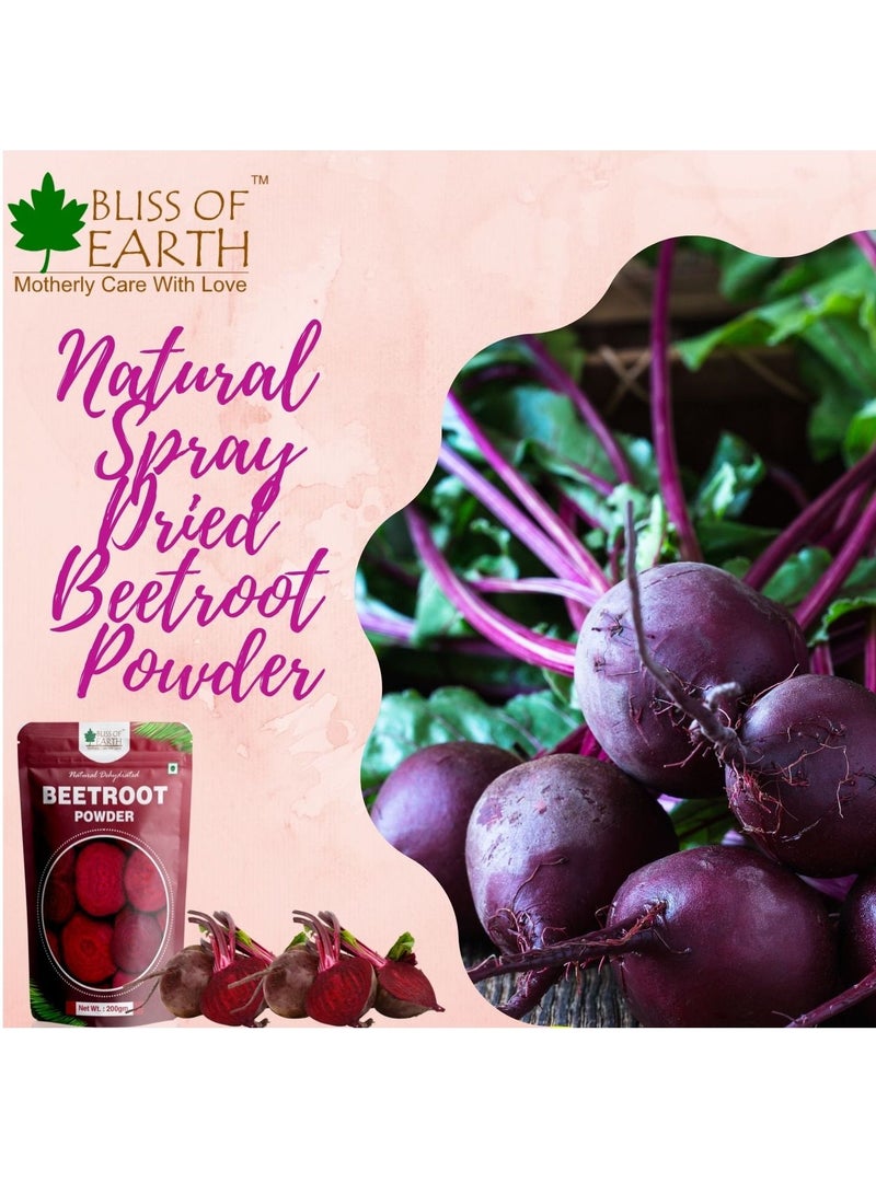 BLISS OF EARTH 500gm Beetroot Powder For Juice For Eating Face Skin Whitening Natural Dehydrated Chukundar Powder Pack of 3 - Image 2