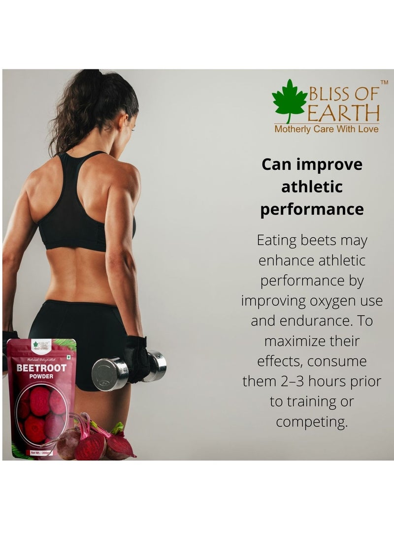 BLISS OF EARTH 500gm Beetroot Powder For Juice For Eating Face Skin Whitening Natural Dehydrated Chukundar Powder Pack of 3 - Image 4