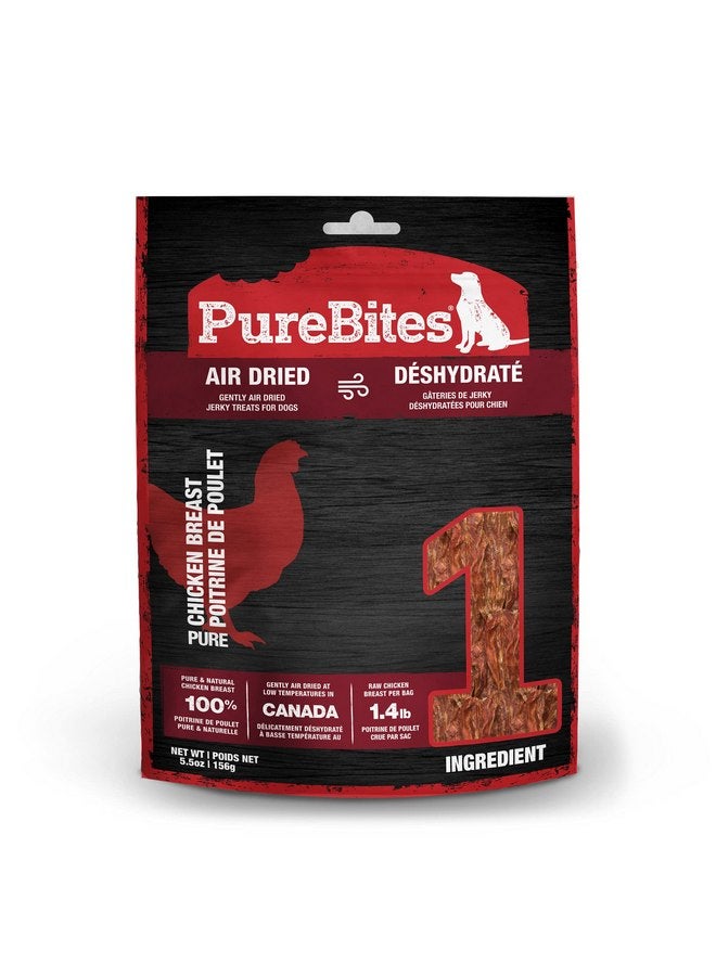 بيور بيتيس مكافآت الكلاب من PureBites Chicken Jerky، مكون واحد، صنع في كندا، 5.5 أونصة - Image 1