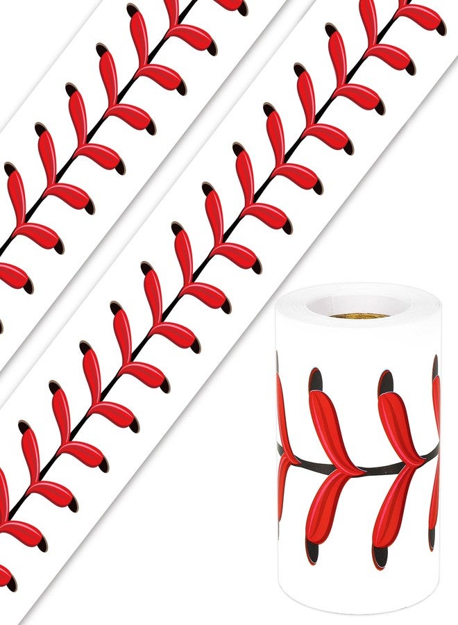 Whaline 32.8ft Baseball Bulletin Board Borders Sport Theme Die-Cut Bulletin Board Baseball Patterned Rolled Trim Border for Sport Party Back to School Classroom Office Chalkboard Decoration - Image 1