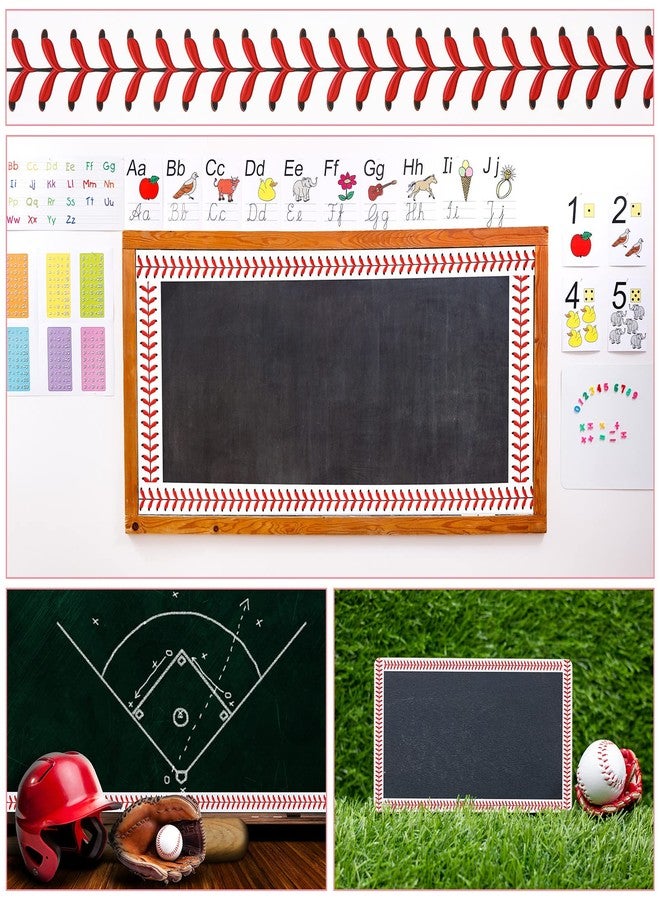 Whaline 32.8ft Baseball Bulletin Board Borders Sport Theme Die-Cut Bulletin Board Baseball Patterned Rolled Trim Border for Sport Party Back to School Classroom Office Chalkboard Decoration - Image 5