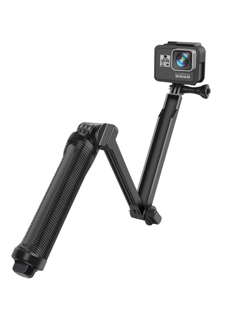 ECVV 3 Way Tripod Selfie Stick Pole Adjustable Arm Grip Waterproof Monopod Accessories Sports Camera Bracket Multi-functional Detachable Extendable Fold Rod for Gopro Hero 7/6/5/4/3+ - Image 1