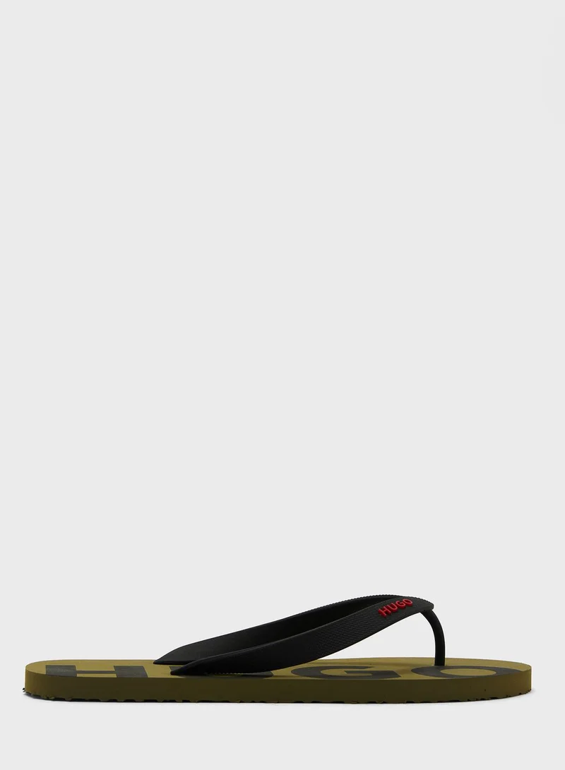 HUGO Logo Flip Flops
