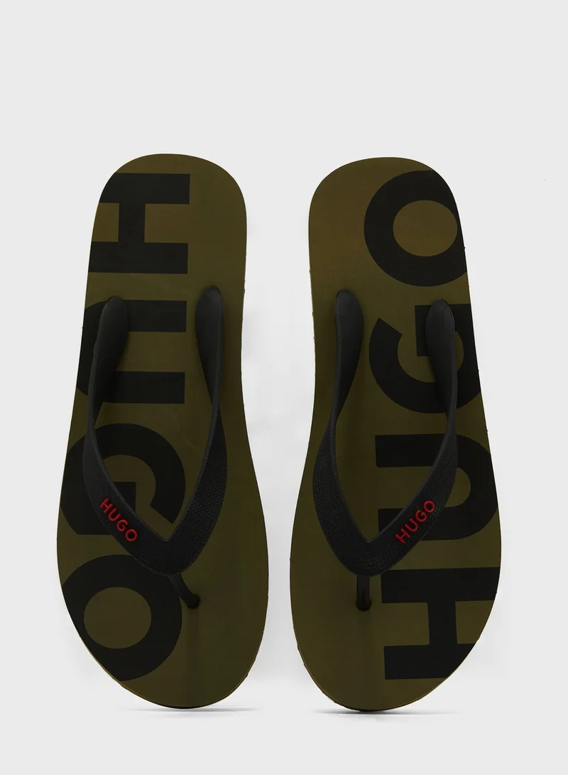 HUGO Logo Flip Flops
