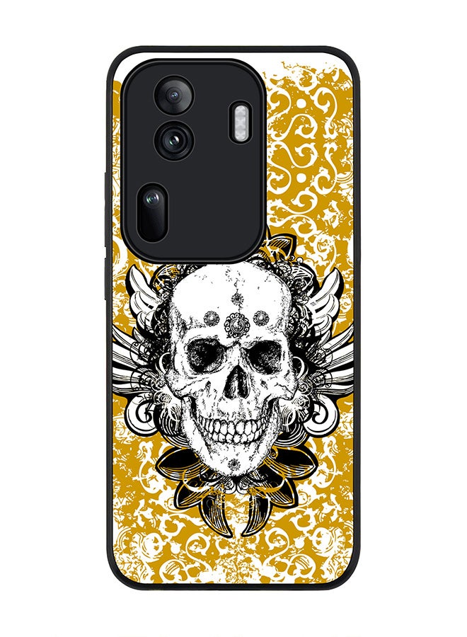 Stylizedd Rugged Black Edge Case for Oppo Reno11 Pro, Slim fit Soft Case Flexible Rubber Edges Anti Drop TPU Gel Thin Cover -  Skull Cult - Image 1