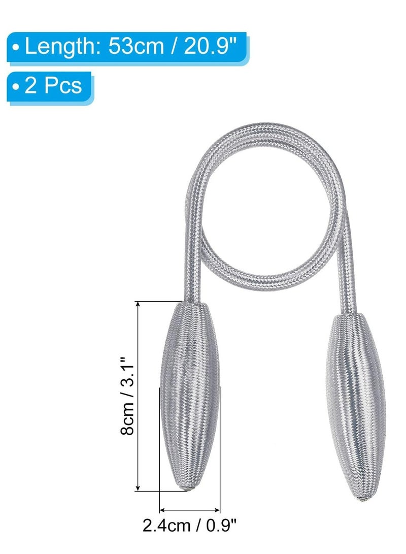 Oasisgalore 2 pcs 20 inch Grey Twist Curtain Tiebacks, Creative Window Drape Curtain Hold Back. Decorative Holdbacks  - Image 5