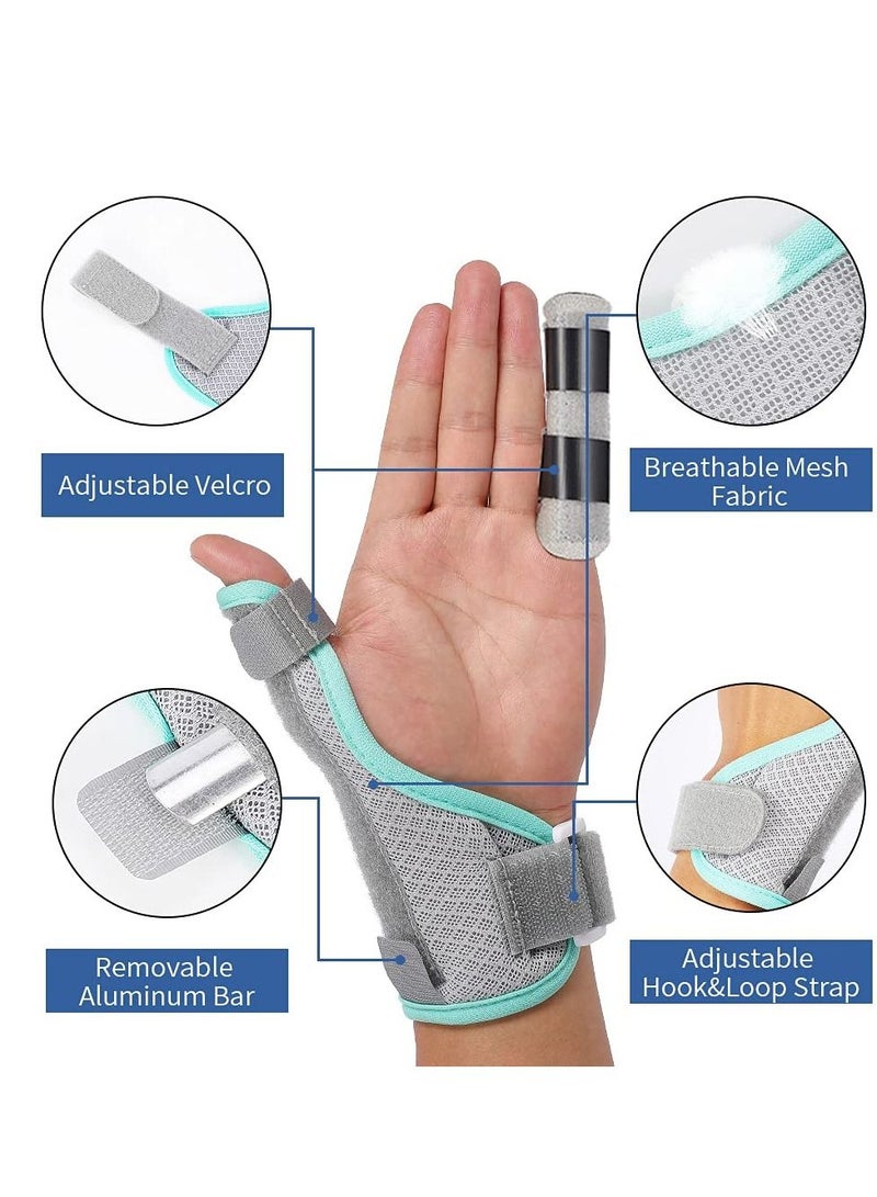 SYOSI Thumb Support Brace with 2 Pieces Finger Splint Thumb Splint and Wrist Stabilizer Splint for BlackBerry Thumb Trigger Finger Arthritis, Tendonitis, Sprained and Carpal Tunnel Supporting - Image 4