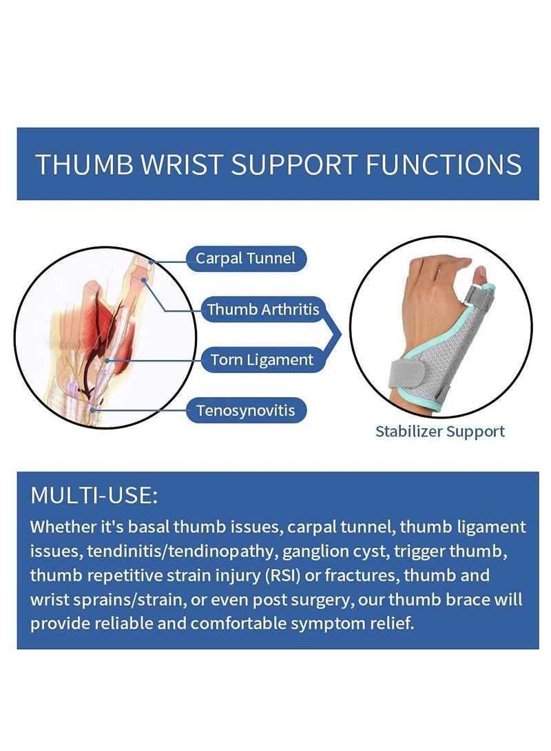 SYOSI Thumb Support Brace with 2 Pieces Finger Splint Thumb Splint and Wrist Stabilizer Splint for BlackBerry Thumb Trigger Finger Arthritis, Tendonitis, Sprained and Carpal Tunnel Supporting - Image 3