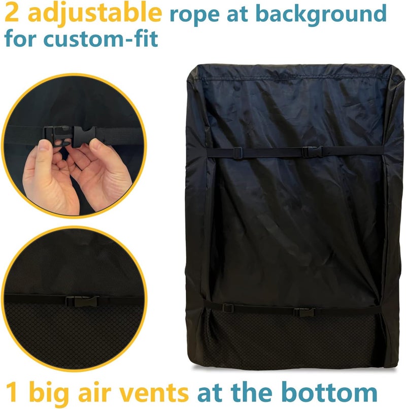 Bitubi Upright Freezers Cover,Outdoor Refrigerator Cover,– Waterproof, Dustproof, Sun-Proof, 22" W x 23" D x 34" H. Suitable for most 3.0 Cubic Compact Mini Freezer on market (Black) - Image 4