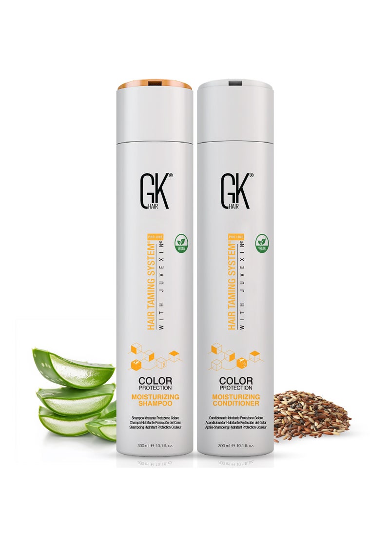 GK Hair Moisturizing Shampoo and Conditioner Sets 300ml for Color Treated Hair Daily Use Cleansing Dry to Normal Sulfate Paraben Free All Hair Types for Men and Women  - Image 1
