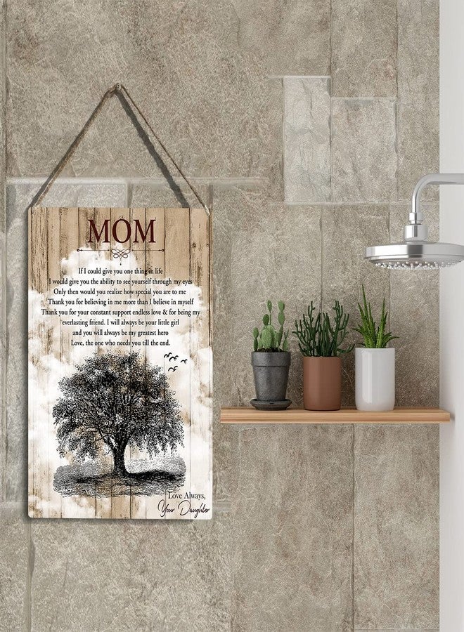 YCYD Mom Gifts Birthday Gifts for Women Mom Mother Decor Wood Sign Thank You Gifts for Mother Gifts for Mom from Daughter Birthday Gifts for Mom Mothers Day Gifts Wall Decor 8 x10 Inches - Image 5