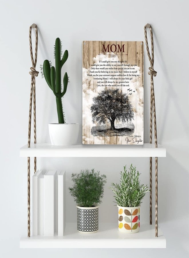 YCYD Mom Gifts Birthday Gifts for Women Mom Mother Decor Wood Sign Thank You Gifts for Mother Gifts for Mom from Daughter Birthday Gifts for Mom Mothers Day Gifts Wall Decor 8 x10 Inches - Image 3