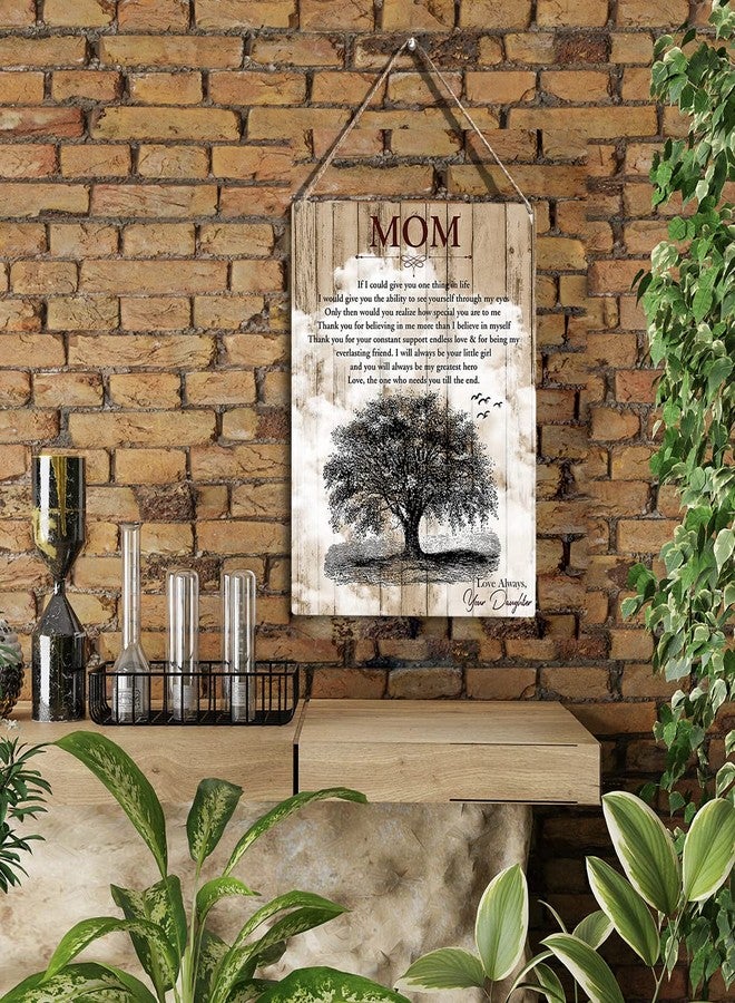 YCYD Mom Gifts Birthday Gifts for Women Mom Mother Decor Wood Sign Thank You Gifts for Mother Gifts for Mom from Daughter Birthday Gifts for Mom Mothers Day Gifts Wall Decor 8 x10 Inches - Image 2