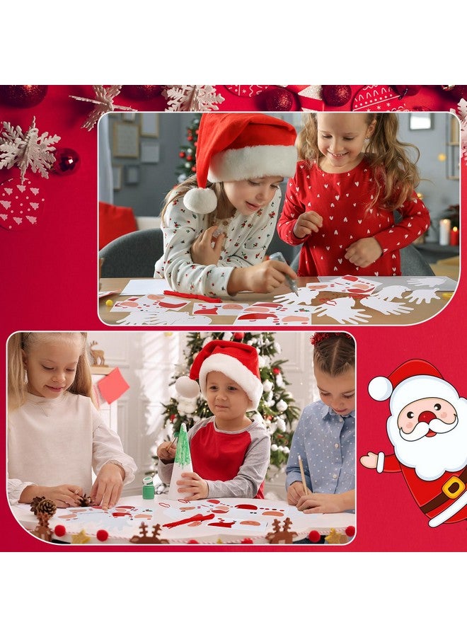 Zhanmai Zhanmai 36 Sets Christmas Santa Crafts for Kids DIY Christmas Crafts Make Your Own Handprint Santa Ornaments Kit for Kids Xmas Party Preschool Classroom Activities - Image 4